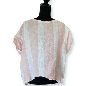 C & C Striped Boxy Linen Shirt -M